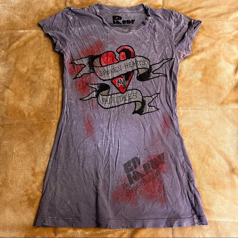 Ed Hardy Broken Hearts & Fairytales Tee Shirt